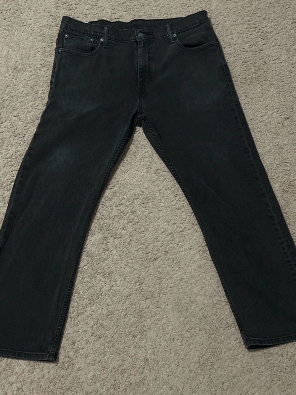 Levis 569 Jeans Mens 36x32 Black Denim Loose Straight Fit Stretch